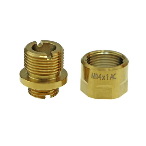 Cow Cow A01 Stainless Steel Thread Adapter. 11mm Positive to 14mm Negative (Gold)