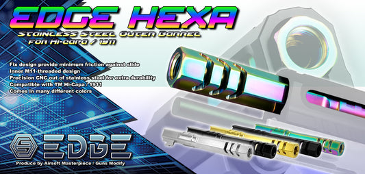 Edge “HEXA” Stainless Steel Outer Barrel for Hi-CAPA 5.1 Black