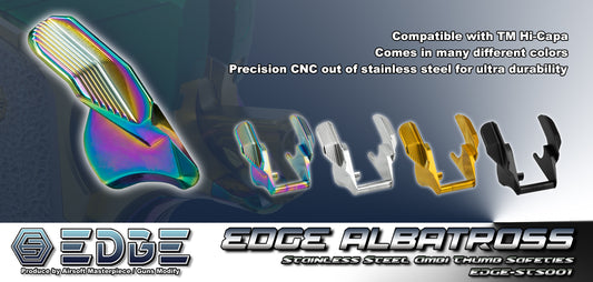 Edge “ALBATROSS” Stainless Steel Ambi Thumb Safeties for Hi-CAPA