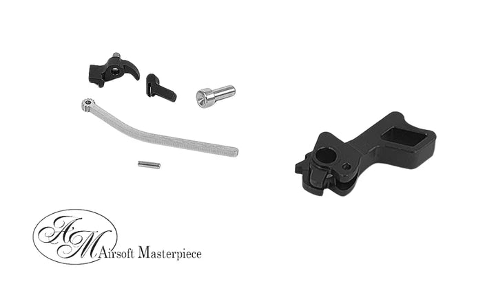 Airsoft Masterpiece CNC Steel Hammer & Sear Set for Marui Hi-CAPA (STI Square Style) Black
