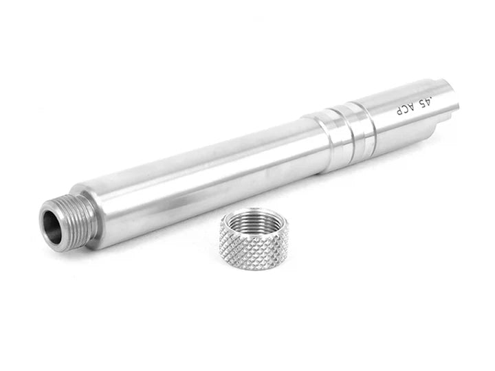 Airsoft Masterpiece Steel Fixed Outer Barrel with threads for Hi-Capa 5.1 (Silver)
