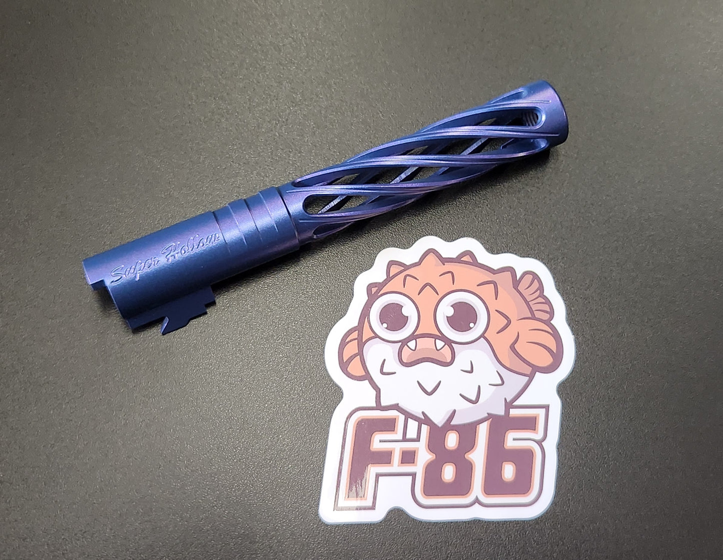 F-86 Custom Dr. Black Hi-Capa 5.1 GBB Outer Barrel (Type-Dinging, 6063 Aluminum) Cerakote FX Mystique