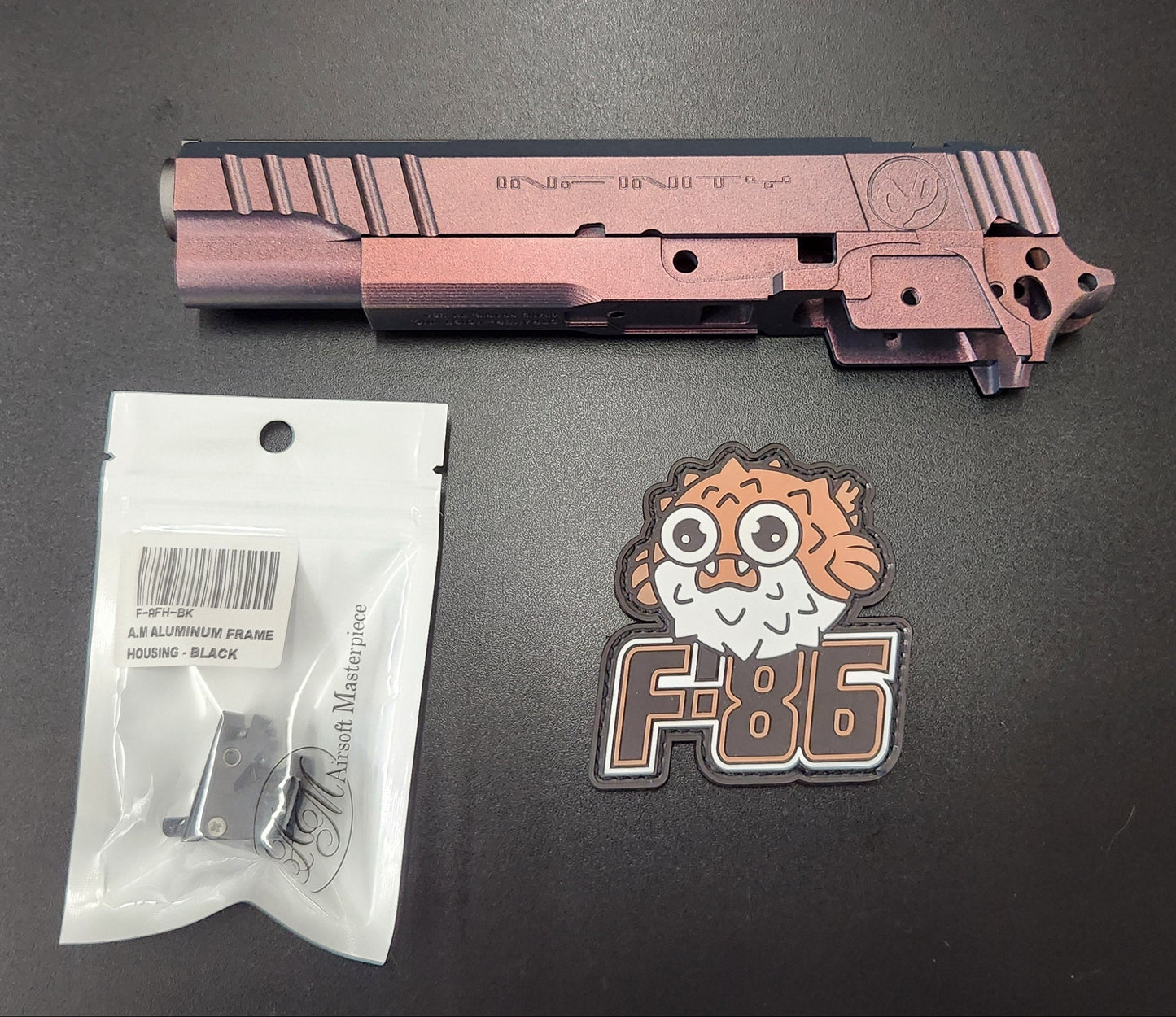 F-86 Custom "Shadow Spec Infinity" 5.1 Sight Tracker Aluminum Slide and Frame Set.