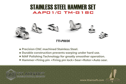TTi Full Hammer Set, Stainless Steel for AAP01, Tokyo Marui G18c.