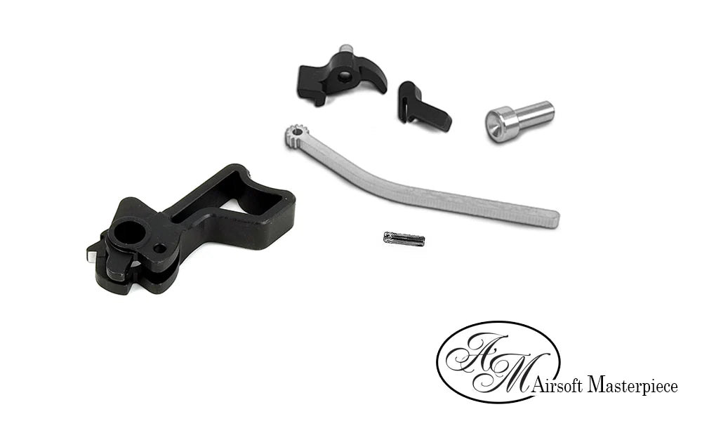 Airsoft Masterpiece CNC Steel Hammer & Sear Set for Marui Hi-CAPA (Infinity Square Style) Black