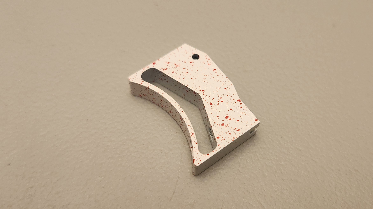 Revanchist Type D Adjustable Trigger For Marui TM Hi-Capa GBBP. F-86 Custom Cerakote H-Series "Blood Splatter"