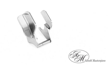 Airsoft Masterpiece Steel Thumb Safeties with Shield for TM Hicapa and 1911 (Type 8) Silver