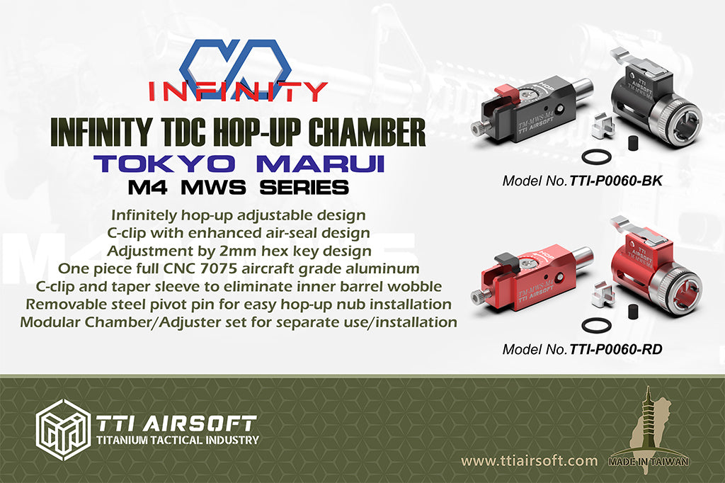 TTI Infinity TDC Hop-Up Chamber Set For Marui MWS GBBR Series (Red)